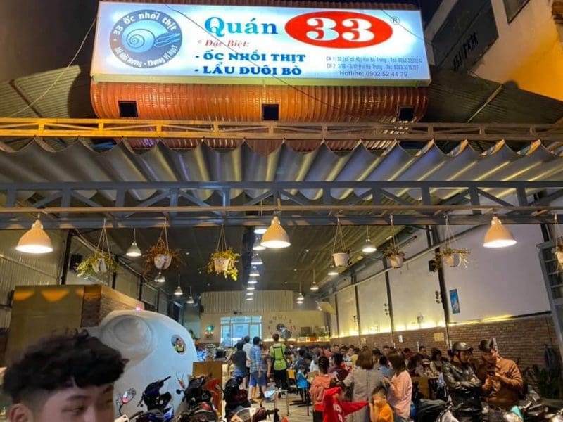 Quán 33 - Ốc Nhồi Thịt là một trong những quán ăn ngon tại Đà Lạt nên thử