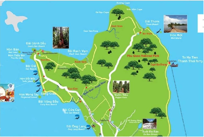 Bản đồ du lịch Phú Quốc - Bắc Đảo
