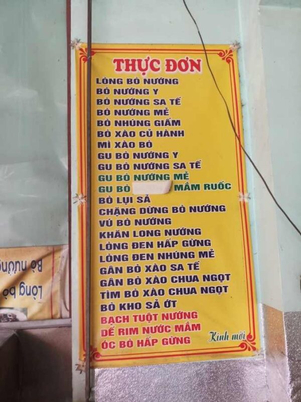 Quán nhậu 5 lòng bò – quán nhậu ngon ở Quận 12
