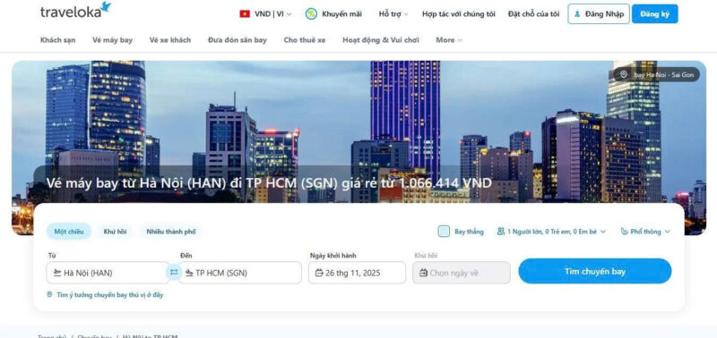 Mua vé máy bay Hà Nội - Sài Gòn tiết kiệm ở đâu